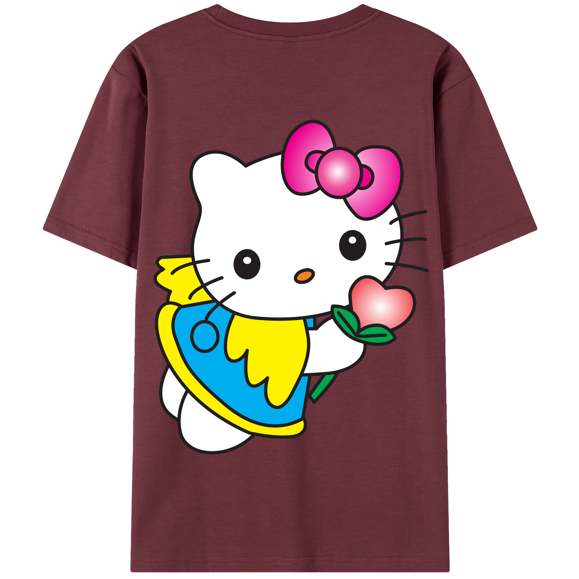 （画像用） Hello Kitty ハローキティ 綿100％半袖Tシャツ（背面プリント）